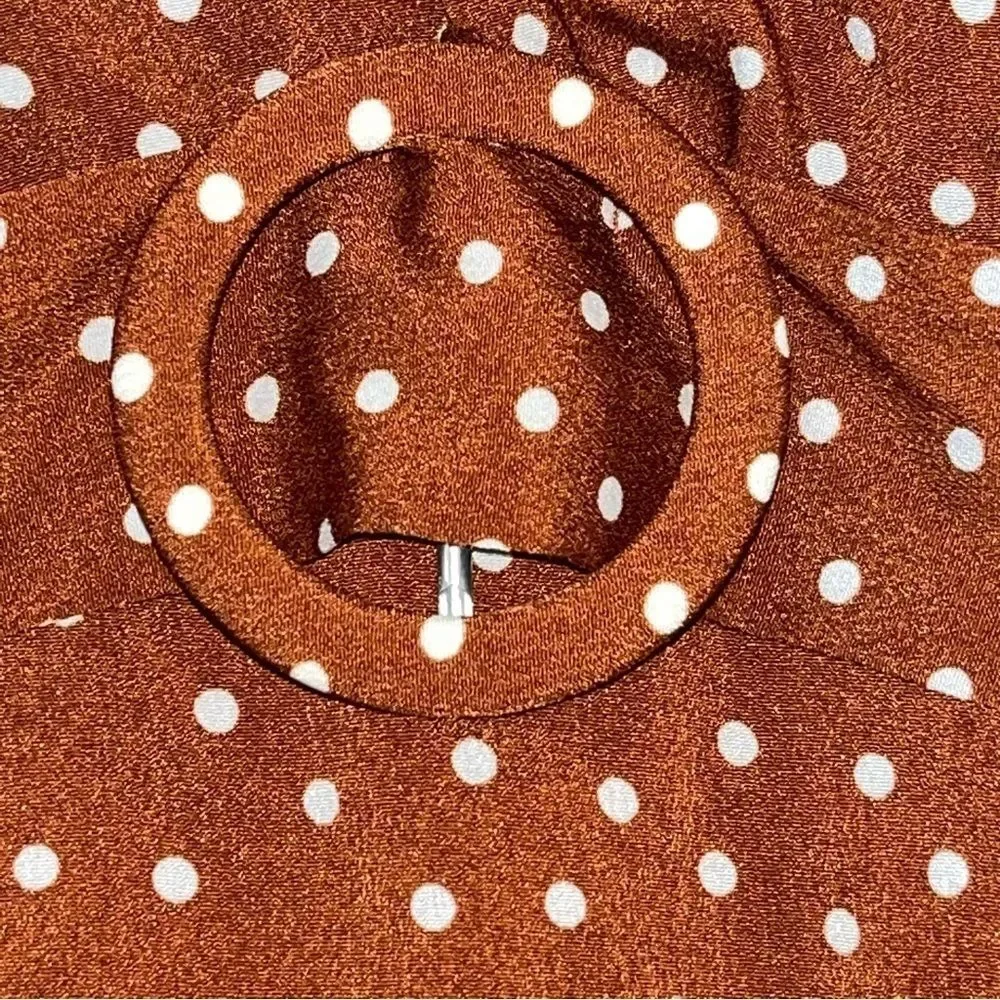 Girl in Mind Brown & White Polka Dot Dress - Picture 4 of 10